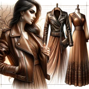 Leather Jacket and Maxi Dress