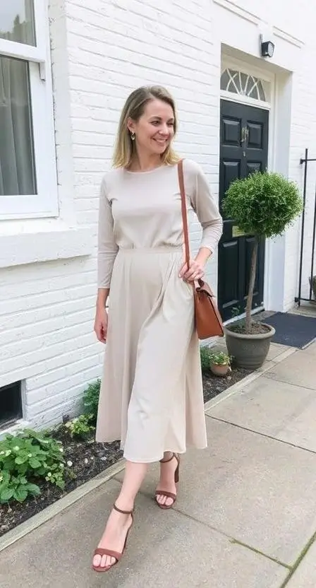 Old Money Capsule Wardrobe - The Neutral Midi Dress2