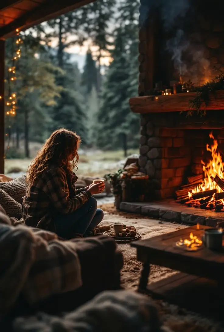 The Cozy Fireplace Moment