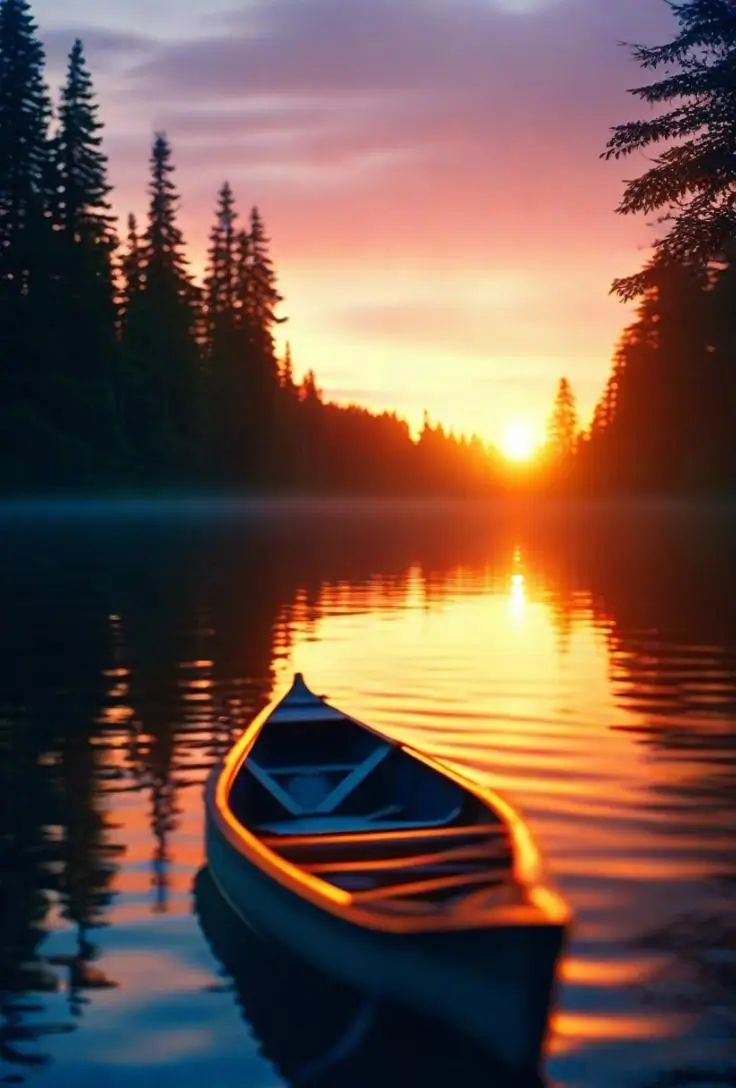 The Lakeside Canoe Sunrise