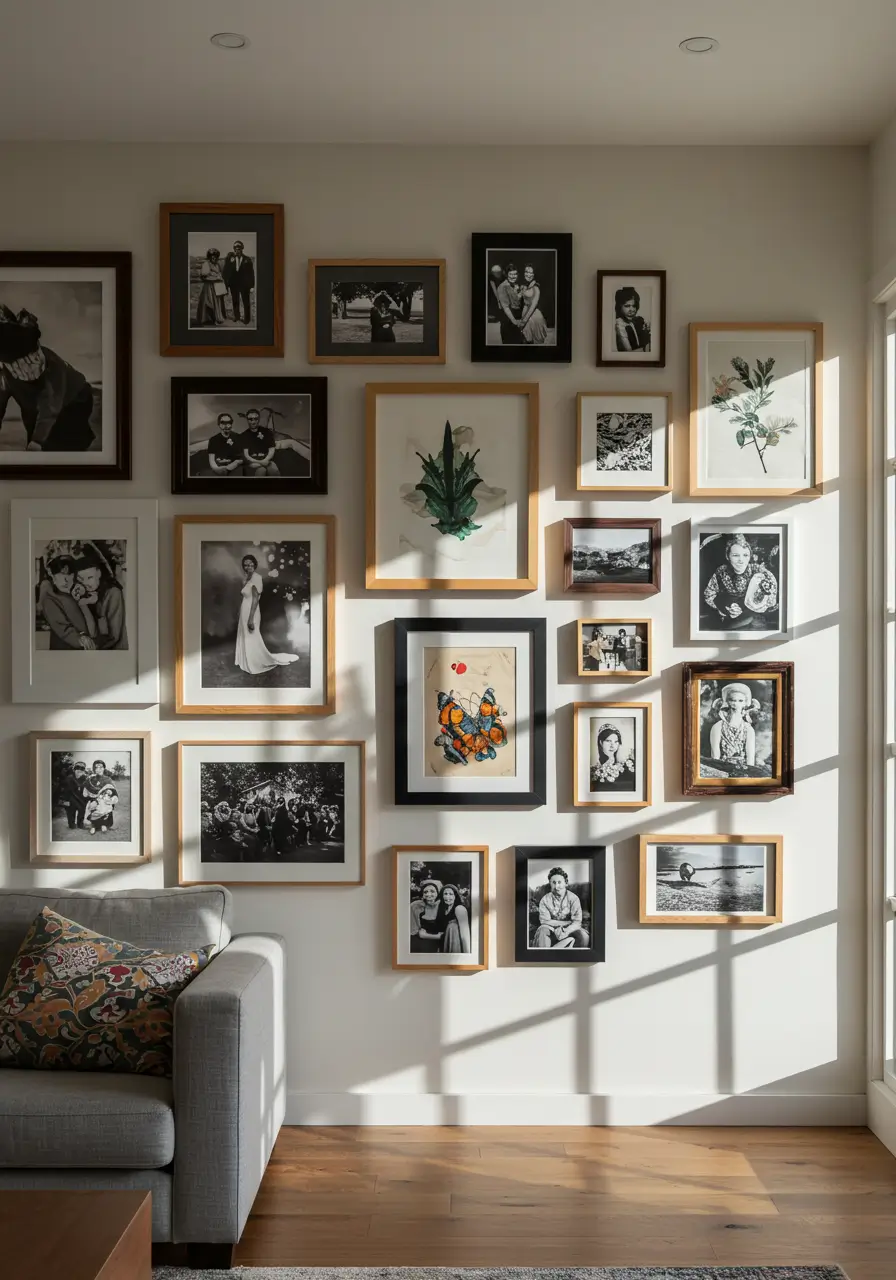 Gallery Wall with Eclectic Frames