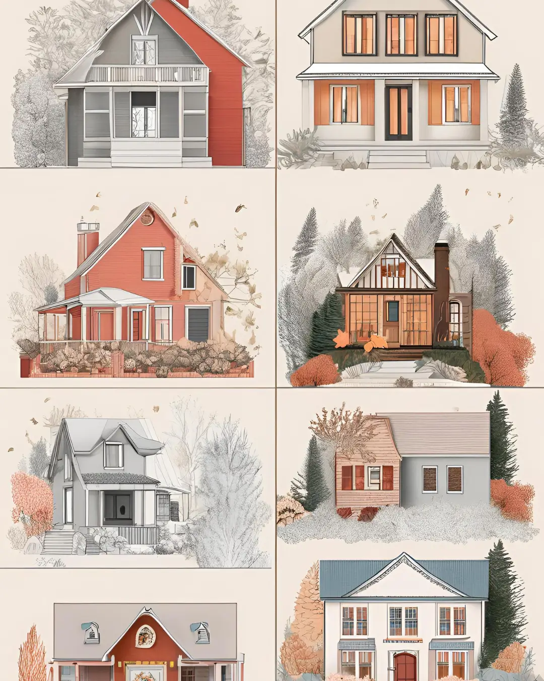 Seasonal House Drawing Ideas1