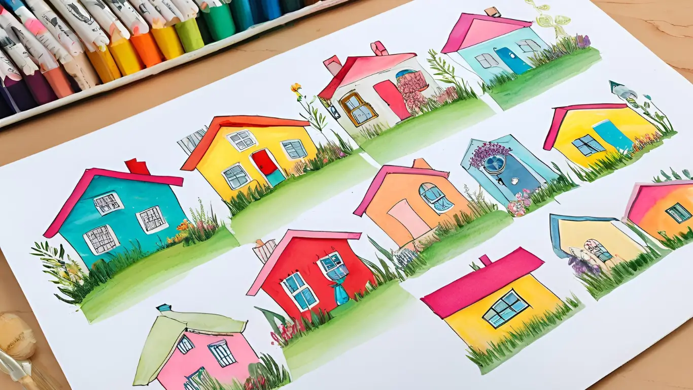 Simple and Easy House Drawing