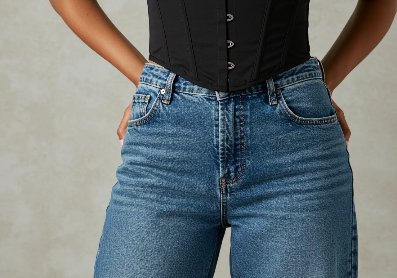 Corset Tops_Bustiers- wide leg jeans