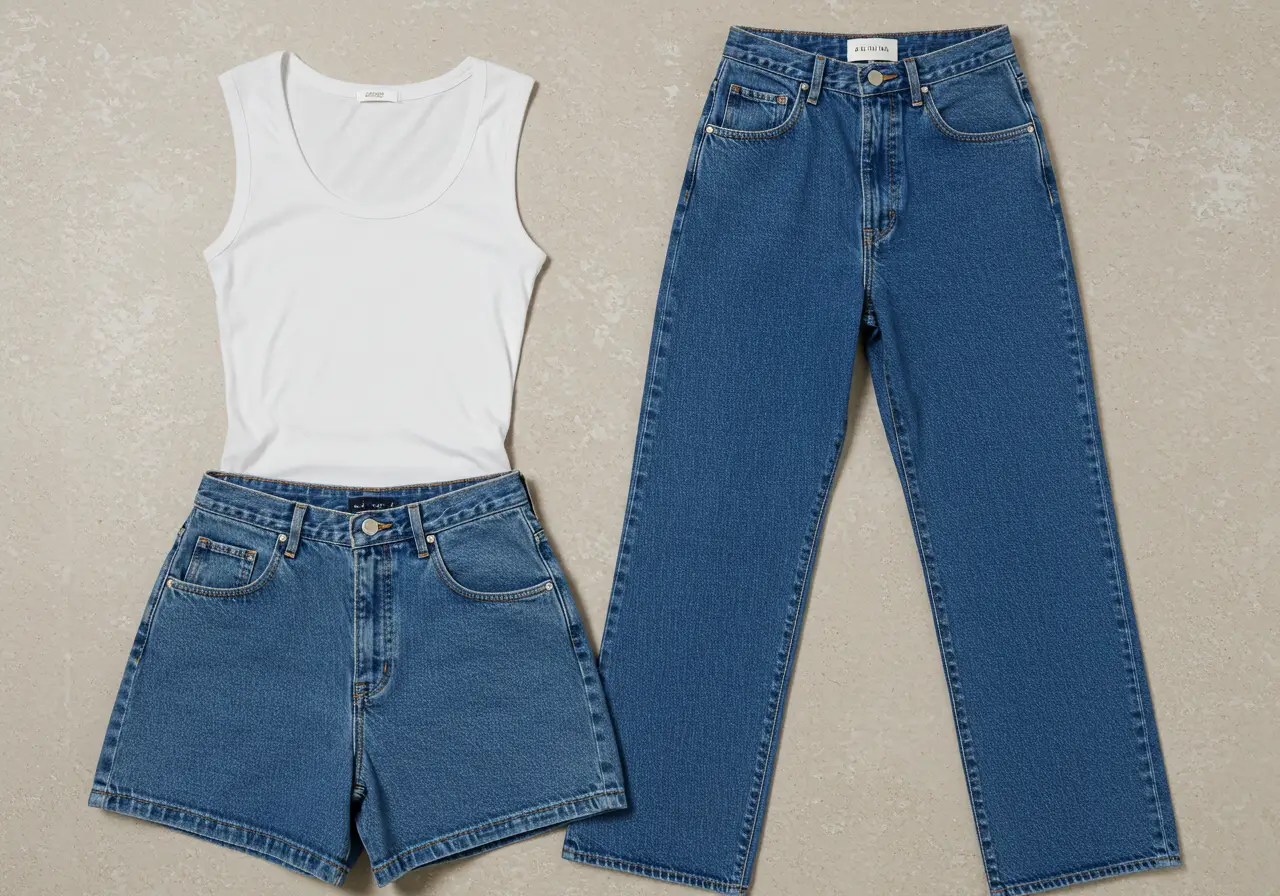 Fitted Tank Tops- wide leg jeans