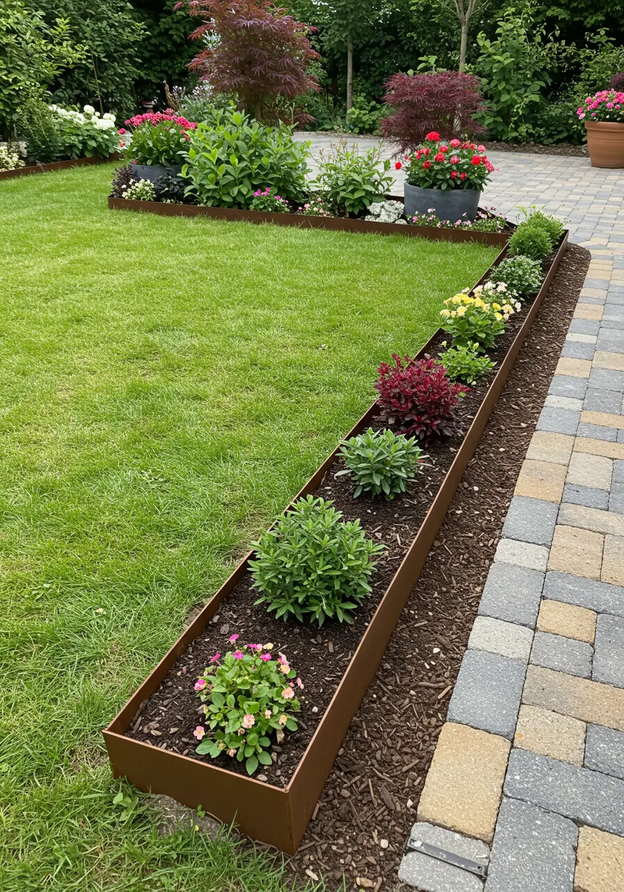 Install Edging Around Garden Beds