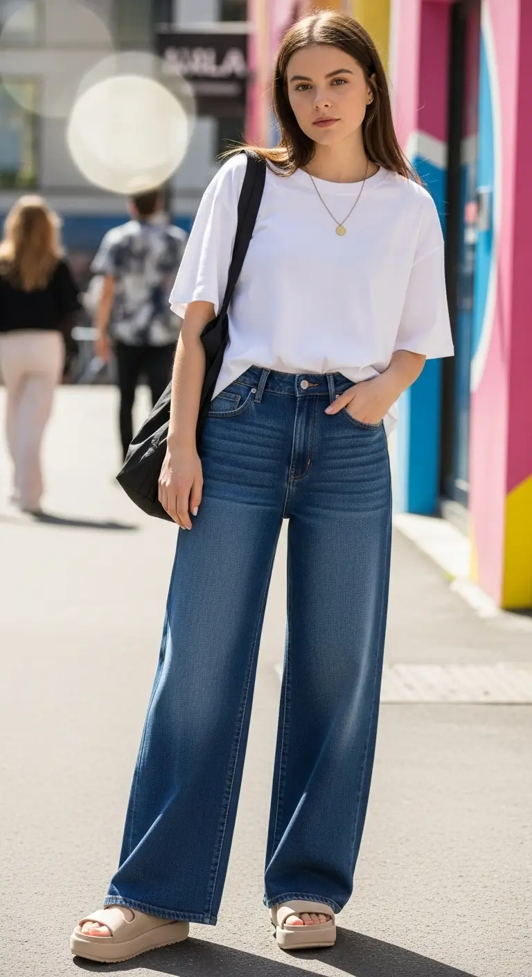 Occasion and Aesthetic- wide leg jeans