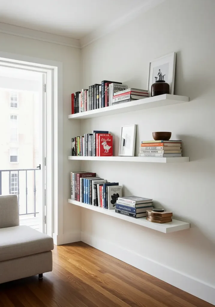 Install Floating Shelves-Apartment Organization