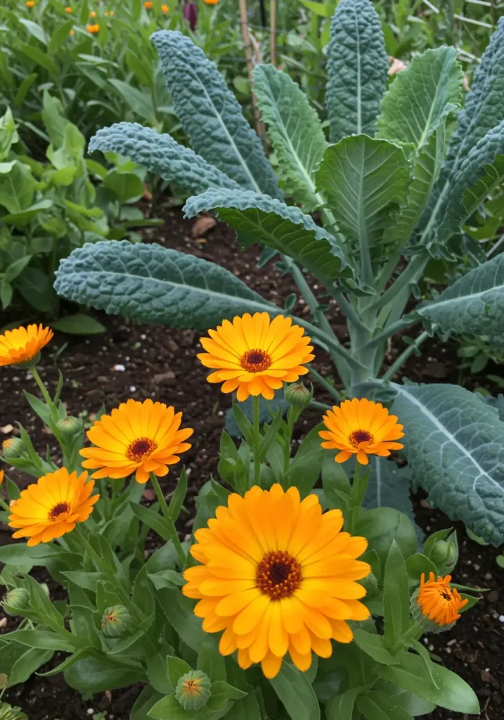Kale and Calendula