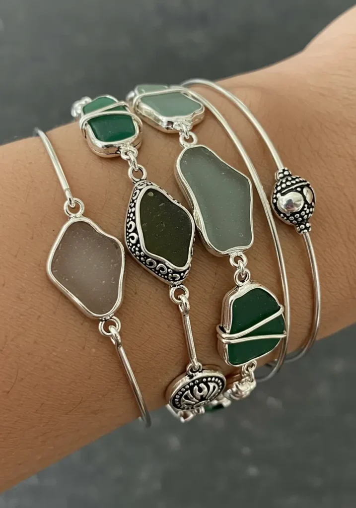 Sea Glass Bracelets and Bangles