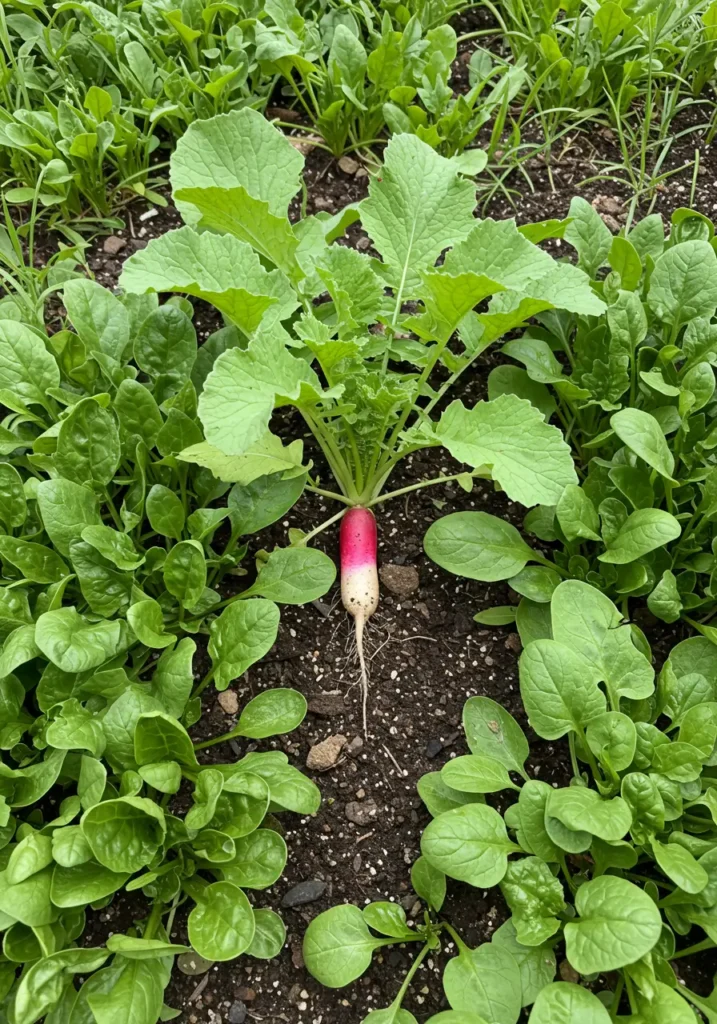 Spinach and Radishes