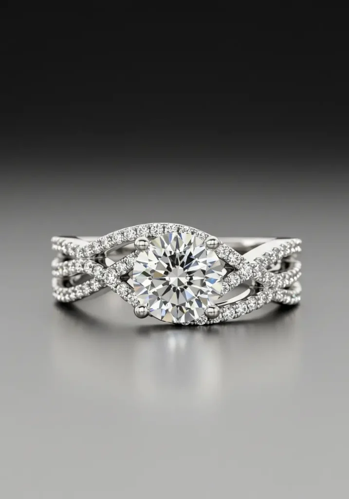 Split Shank with Pave Diamonds