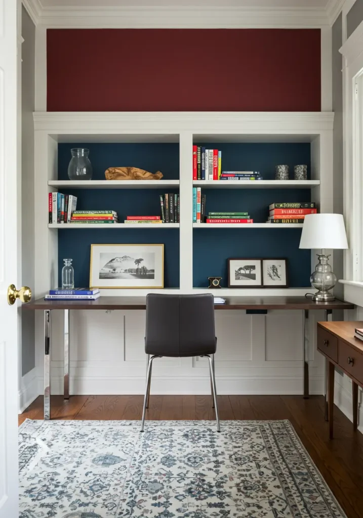 Statement Bookshelf with Back Panel Contrast