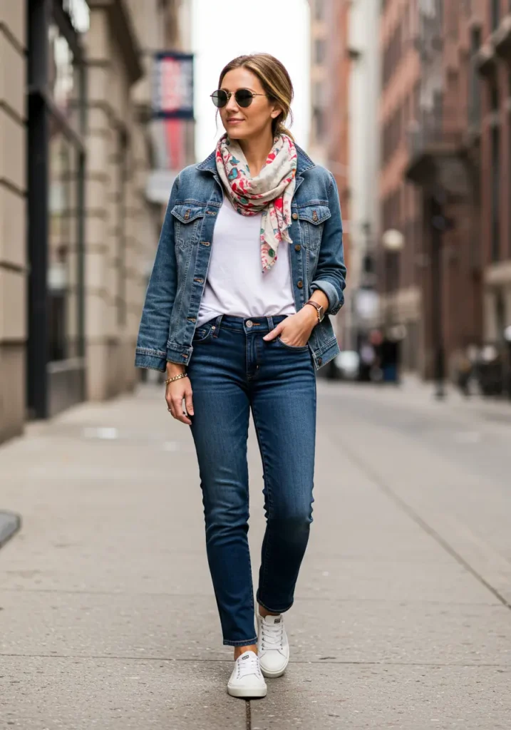 The Classic White Tee and Dark Denim Combination