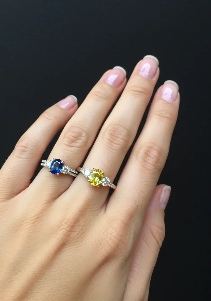 The Colorful Sapphire Center Stone with Diamond Accents