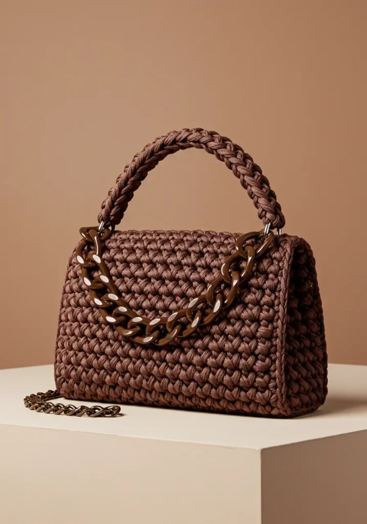 The crochet handbag- Chunky Chain Strap Shoulder Bag