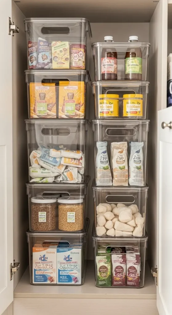 Utilize Clear, Stackable Bins