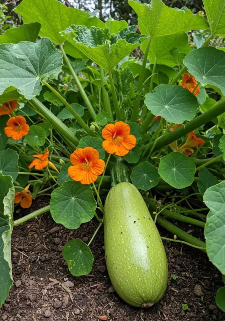 Zucchini and Nasturtiums