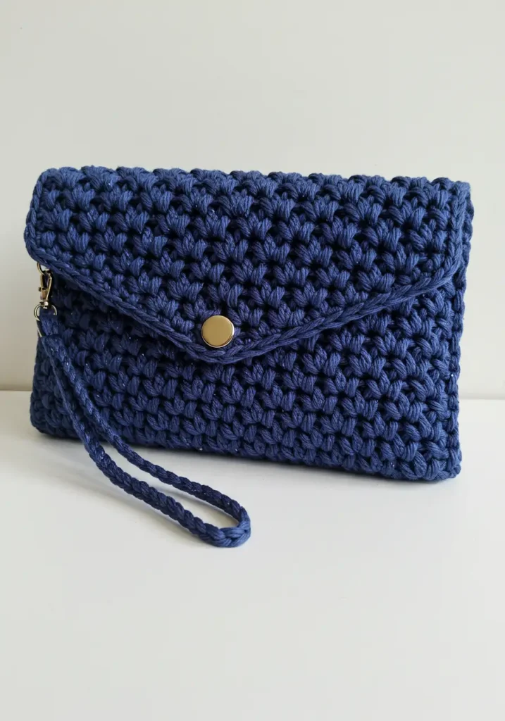crochet handbag- The Elegant Shell Stitch Clutch
