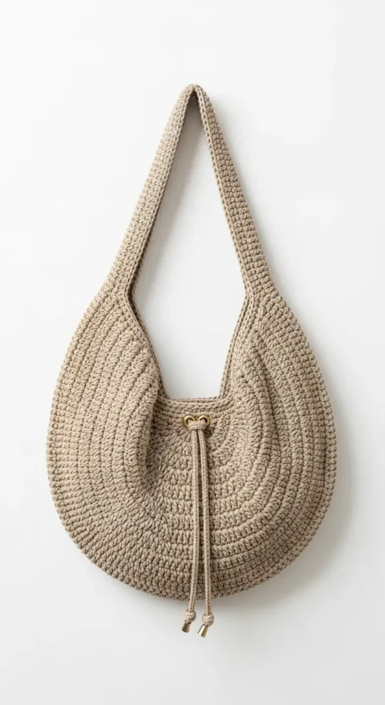 crochet handbag- The Half-Moon Slouchy Bag