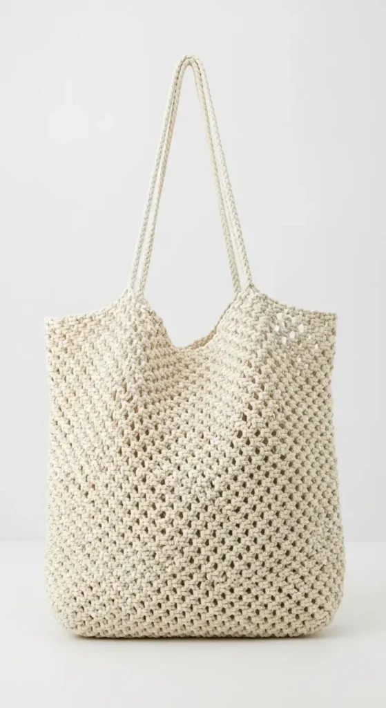 crochet handbag- The Minimalist Macrame-Style Tote