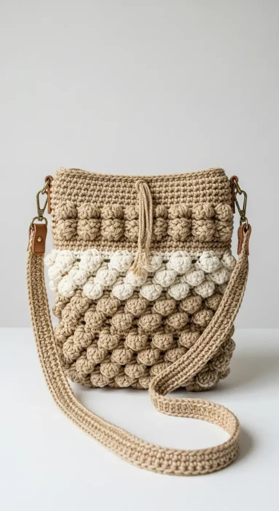 crochet handbag- The Textured Boho Crossbody