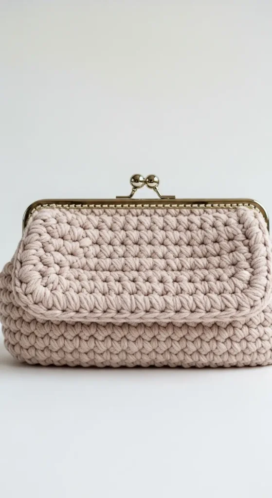 crochet handbag- The Textured Faux Fur Clutch