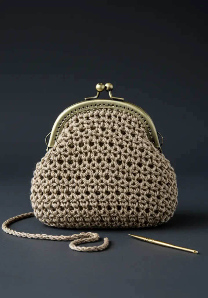 crochet handbag- The Vintage Inspired Clasp Purse