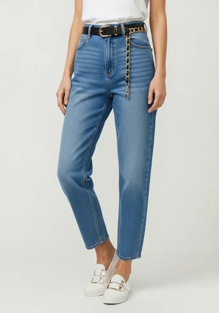 Belt Styling for Mom Jeans
