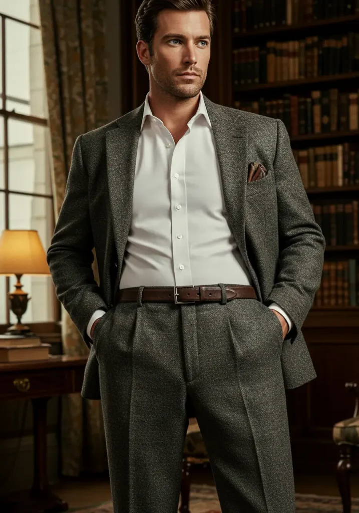 Grey wool trousers