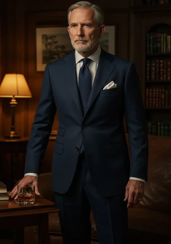 Navy two‑button suit