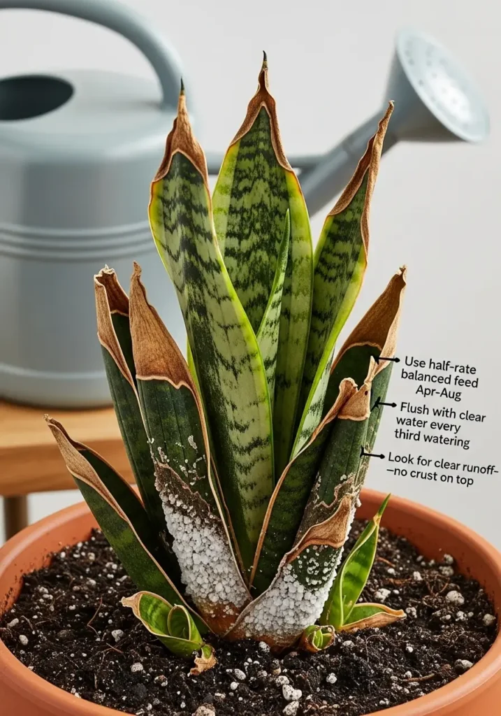 snake plant- Fertilizer rate is too high