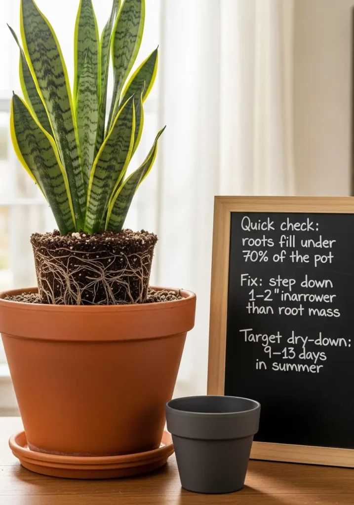 snake plant-Pot is oversized