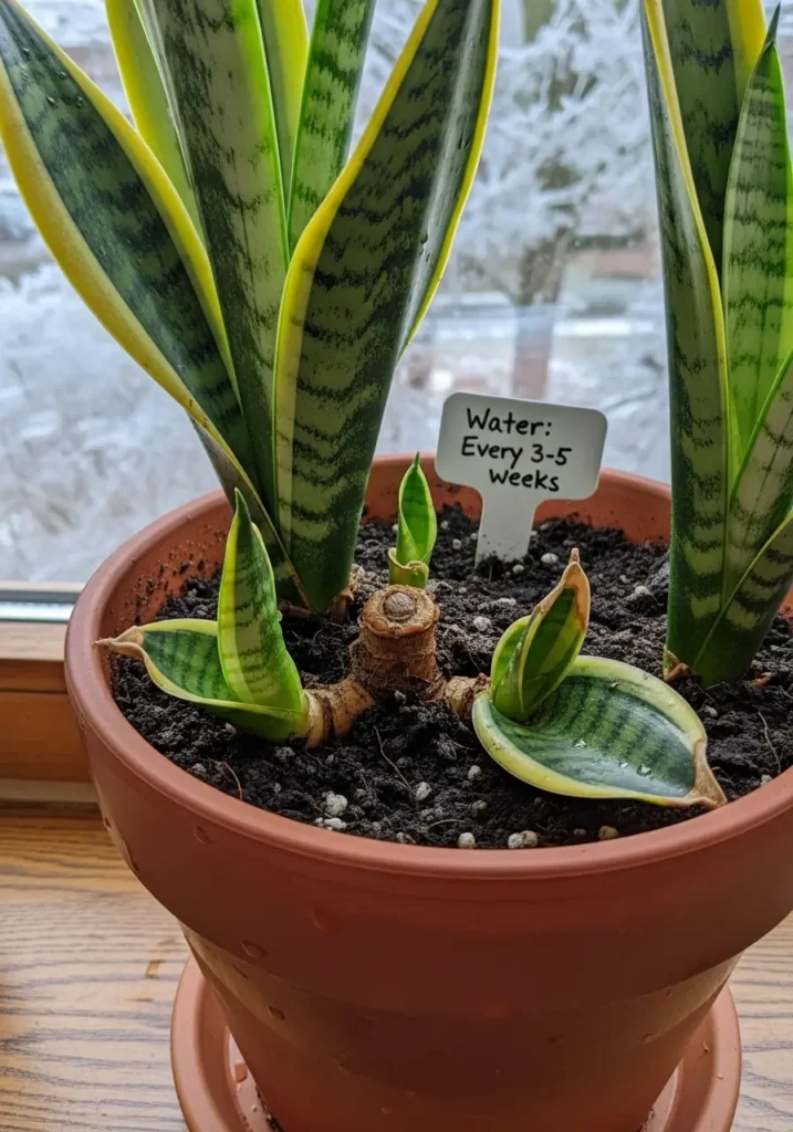 snake plant- Watering is too frequent in winter