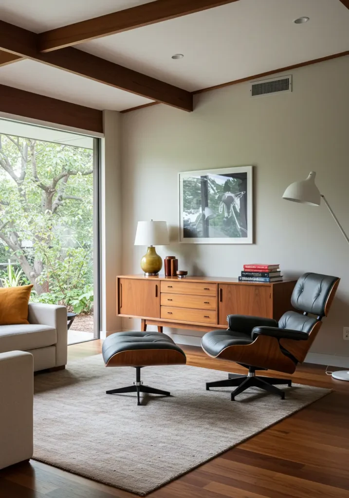 stunning mid-century modern living room