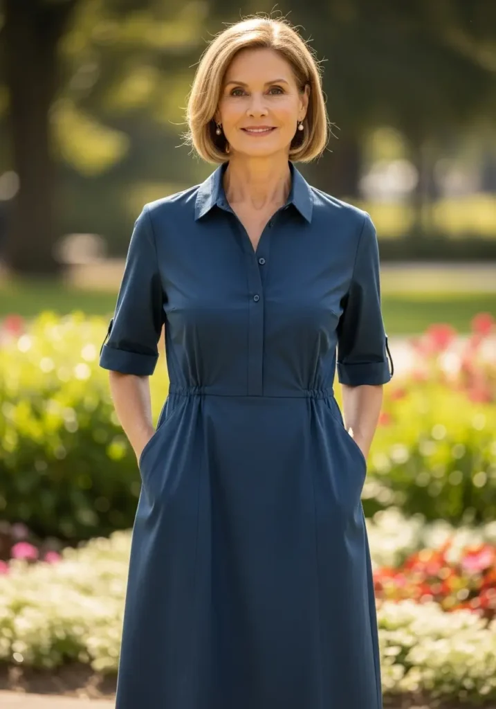 Short Sleeve Shirtdress-Dress at 60