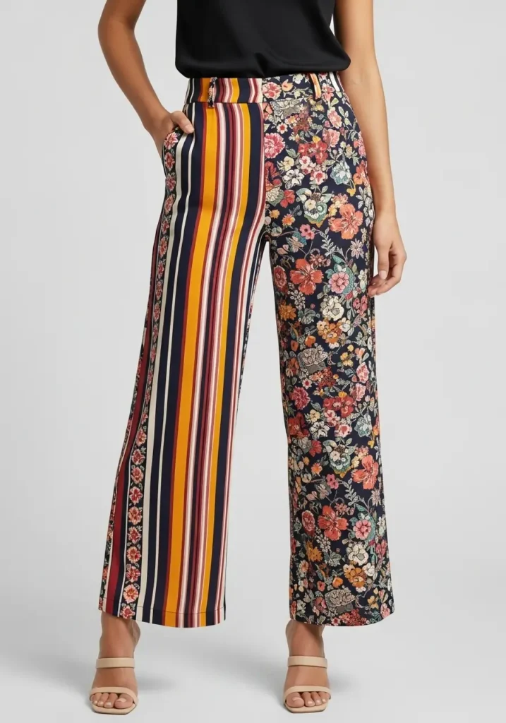 The Strategic Pattern Placement- Secrets for Wearing Wide Leg Pants