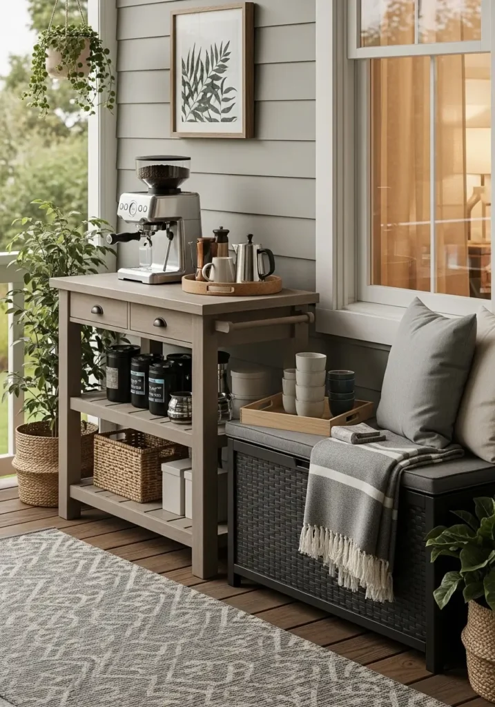 Patio or Sunroom Home Coffee Retreat