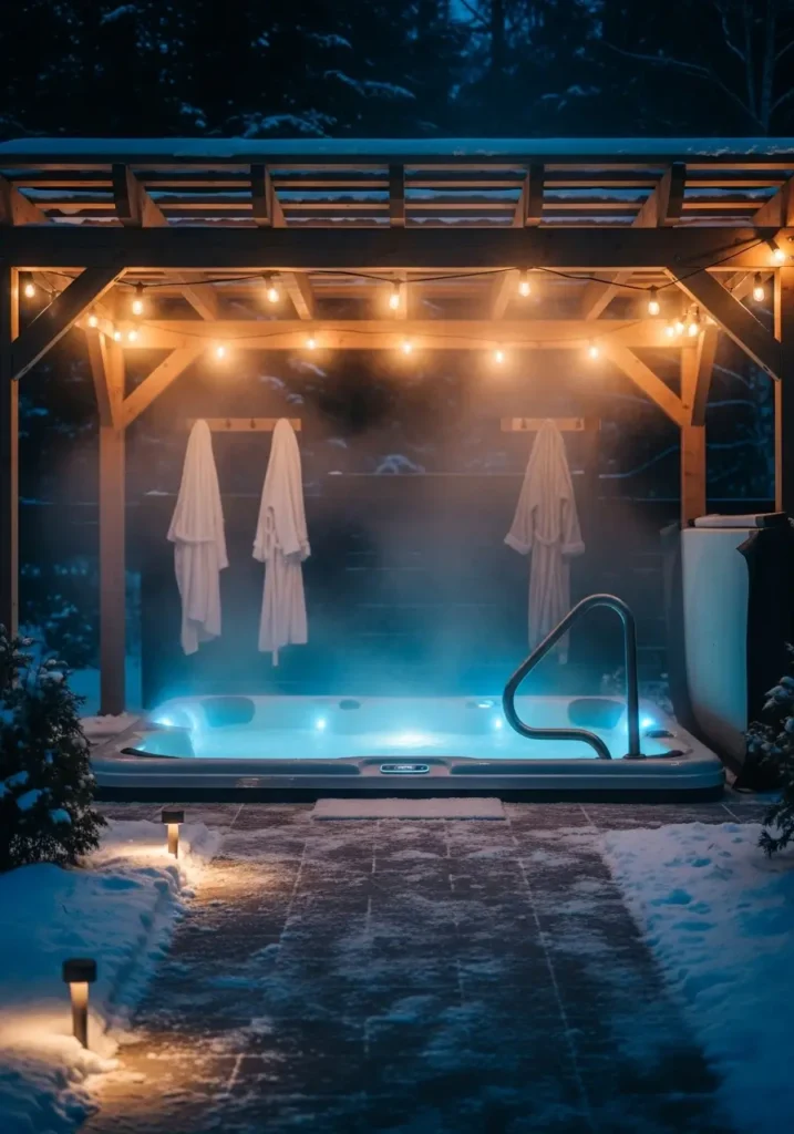 Jacuzzi Outdoor Guide That Actually Works winter jacuzzi outdoor setup with lights