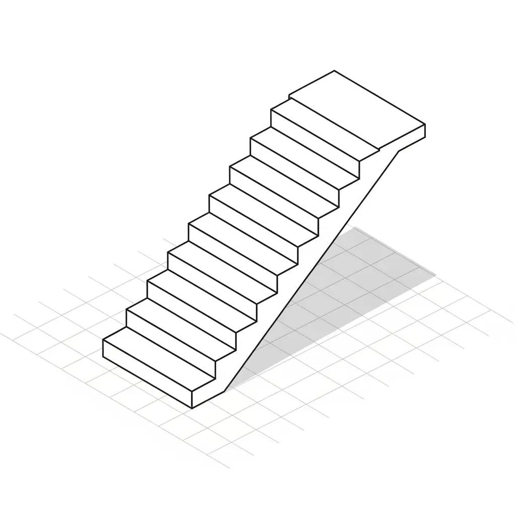 Isometric stairs drawing