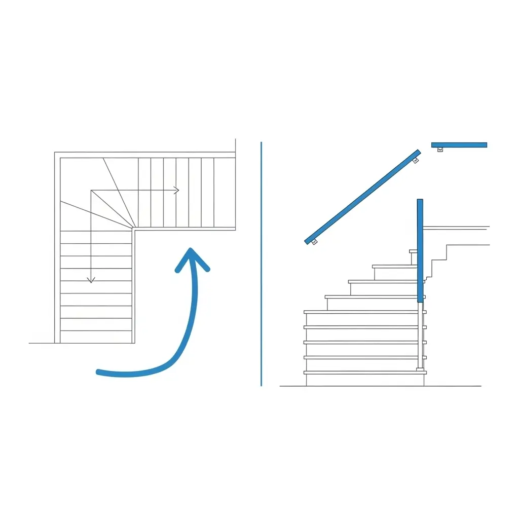 Plan view + side view stairs