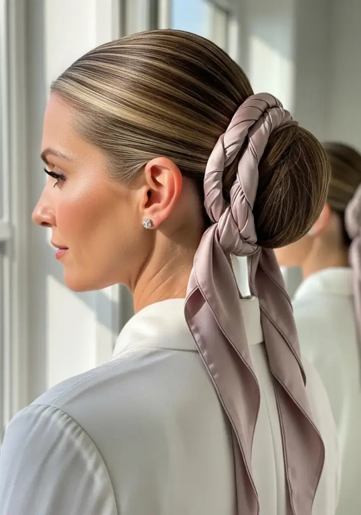 Elegant Hair Styling with Satin Scarves
