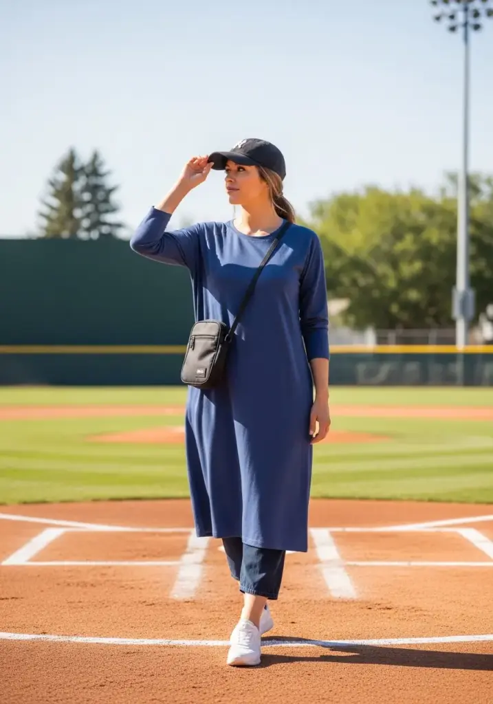 Baseball Mom Outfits: Cute, Easy Looks for Every Game Day Outfit formula 3- Easy dress