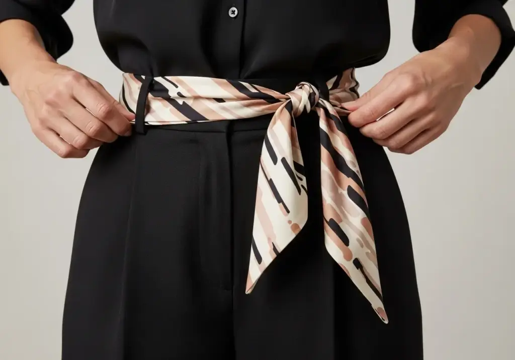 Satin Scarf as a Belt or Sash