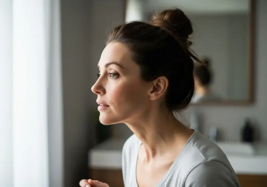 Tie Hair Back and Remove Glasses