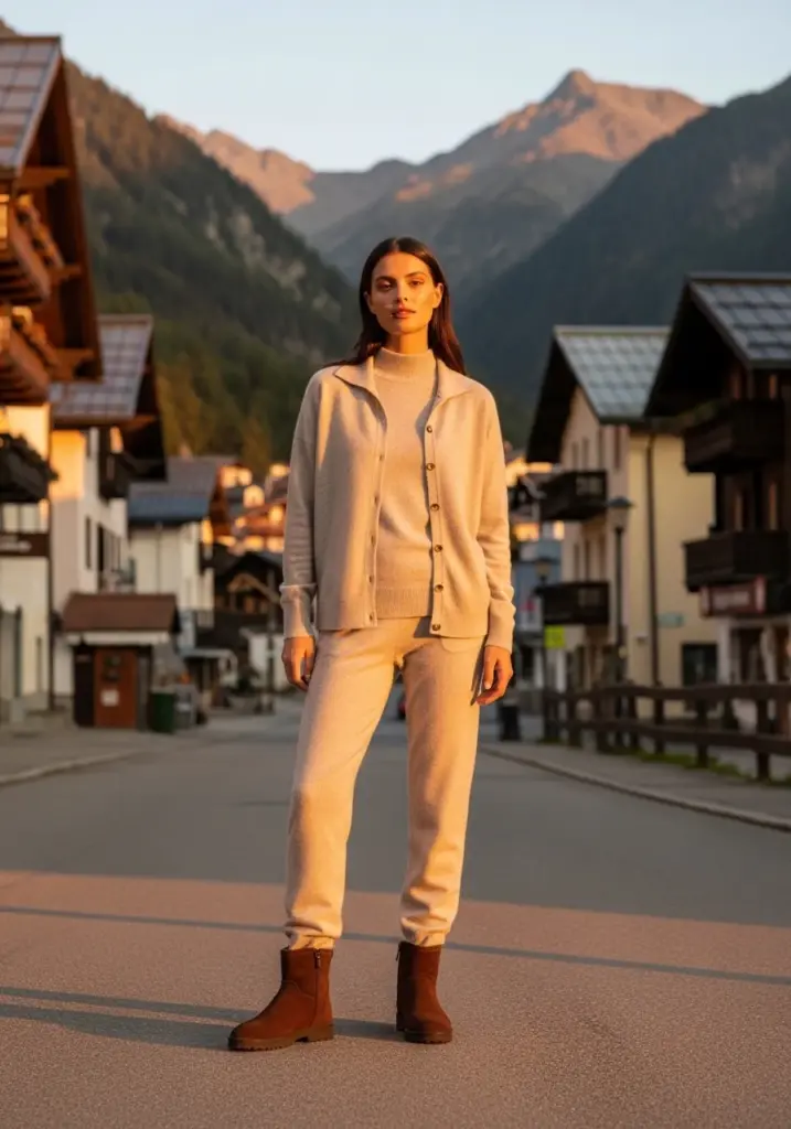 Merino Blend Set with Suede Ankle Boots