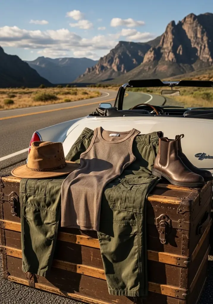 Ripstop Cargo Pants, Rib Tank, and Chelsea Boots