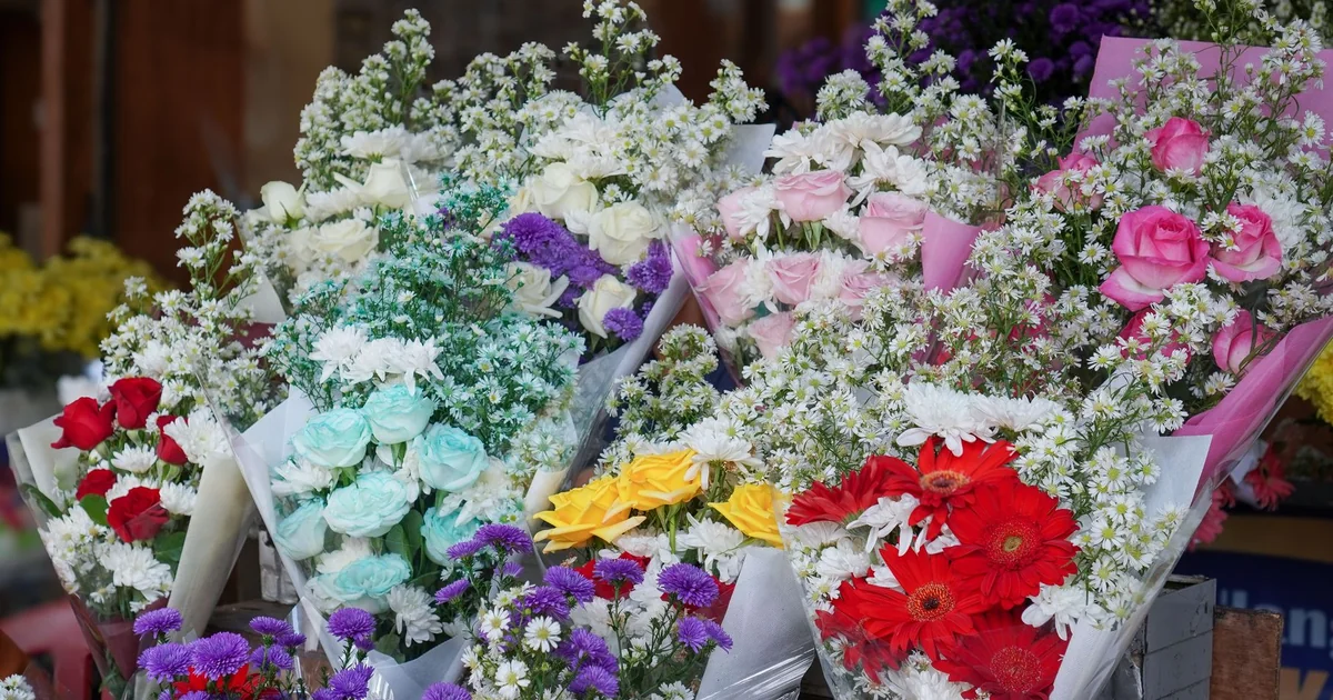What Do You Stick Dried Flowers Into fresh colorful flower bouquet